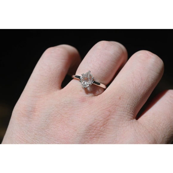 Tear drop engagement ring, crystal ring, - Picture 5 of 10